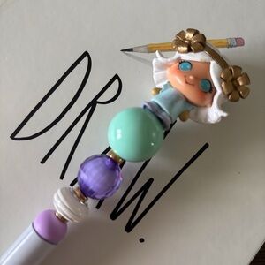 Strawberry Shortcake: Angel Cake handmade beaded pen